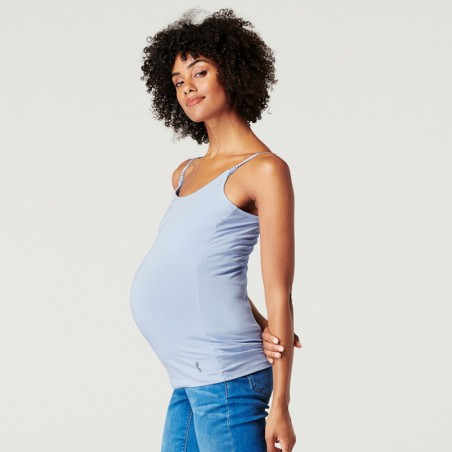 Vêtements de grossesse / top de grossesse et d'allaitement Spaghetti TAILLE  LETTRES S Couleur Bleu clair