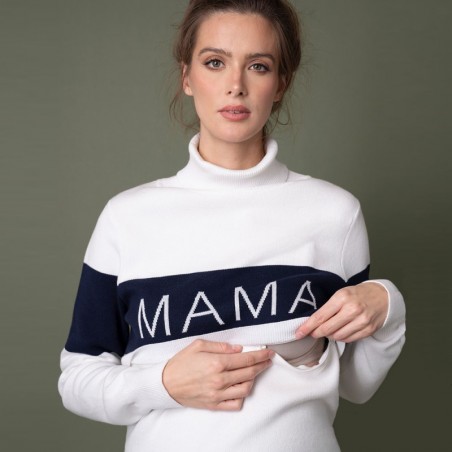 HAPPY MAMA Femme Maternité Robe d'allaitement Capuche Mini-Pull